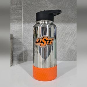 Oklahoma State OSU Stainless Steel Water Bottle with Orange Grip